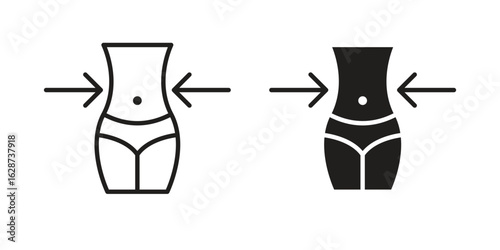 Women waist icon. Sign design in outline and flat style for web