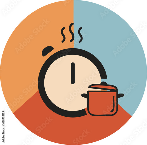 Meal Prep Timer Round Illustration
