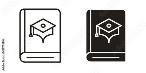 Thesis icon. Sign design in outline and flat style for web
