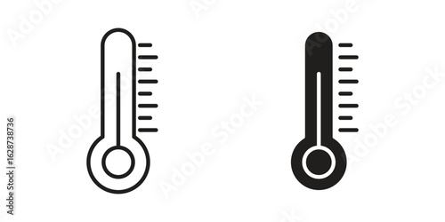 Thermometer icon. Sign design in outline and flat style for web