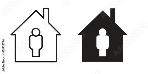 Tenant icon. Sign design in outline and flat style for web