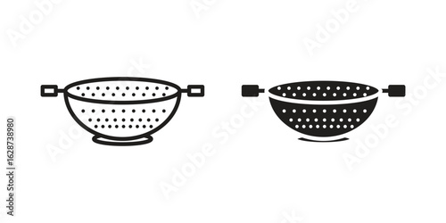 Strainer icon. Sign design in outline and flat style for web