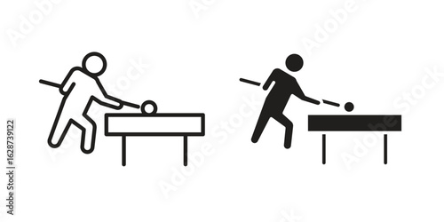 Snooker icon. Sign design in outline and flat style for web