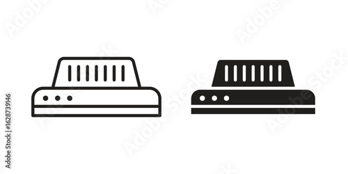 Smoke detector icon. Sign design in outline and flat style for web