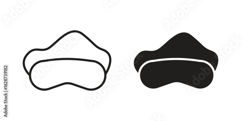 Sleeping mask icon. Sign design in outline and flat style for web