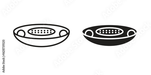 Sea cucumber icon. Sign design in outline and flat style for web