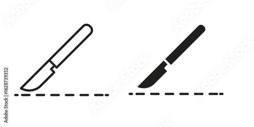 Scalpel icon. Sign design in outline and flat style for web