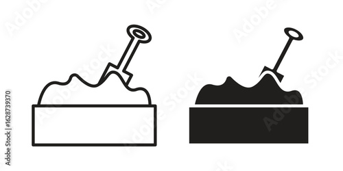 Sandbox icon. Sign design in outline and flat style for web