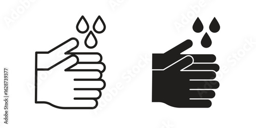 Sanitize hands icon. Sign design in outline and flat style for web