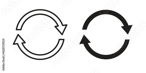 Recurring icon. Sign design in outline and flat style for web