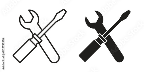 Repair tools icon. Sign design in outline and flat style for web