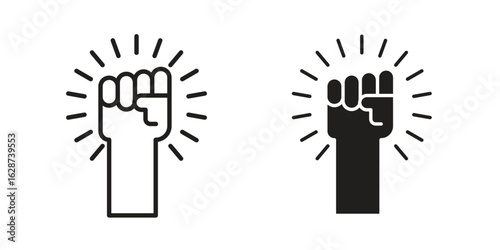 Rebellion icon. Sign design in outline and flat style for web