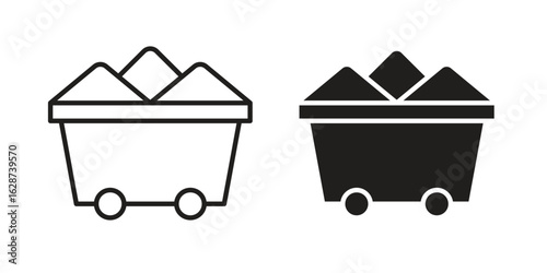 Raw material icon. Sign design in outline and flat style for web