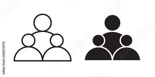 Population icon. Sign design in outline and flat style for web