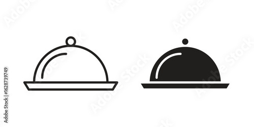 Platter icon. Sign design in outline and flat style for web
