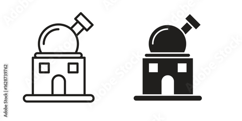 Planetarium icon. Sign design in outline and flat style for web