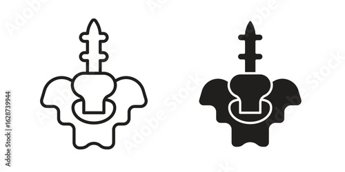 Pelvic area icon. Sign design in outline and flat style for web