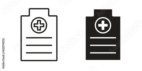 Medical records icon. Sign design in outline and flat style for web