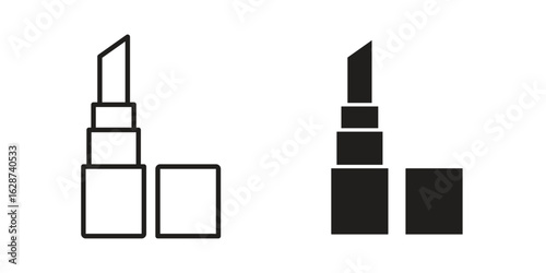Lipstick icon. Sign design in outline and flat style for web