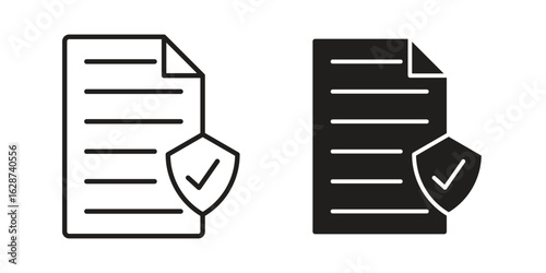 License icon. Sign design in outline and flat style for web