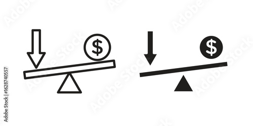 Leverage icon. Sign design in outline and flat style for web
