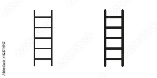 Ladder icon. Sign design in outline and flat style for web
