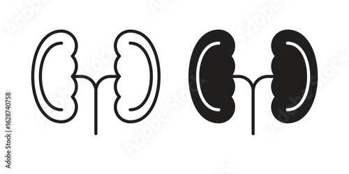 Kidney icon. Sign design in outline and flat style for web