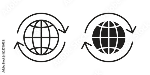 Import-export icon. Sign design in outline and flat style for web