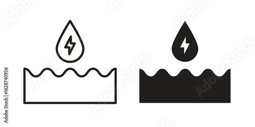 Hydraulic energy icon. Sign design in outline and flat style for web