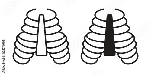 Human Ribs icon. Sign design in outline and flat style for web