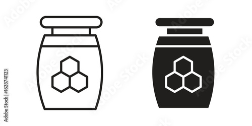 Honey jar icon. Sign design in outline and flat style for web