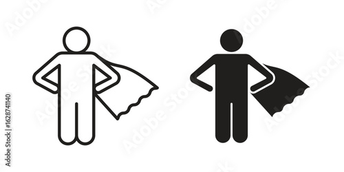 Hero icon. Sign design in outline and flat style for web