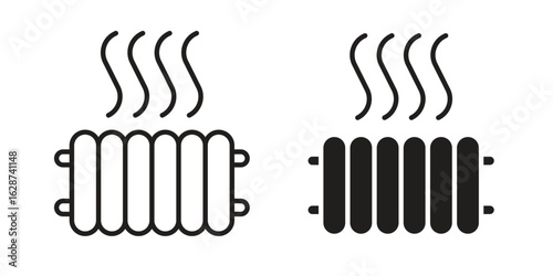 Heat icon. Sign design in outline and flat style for web