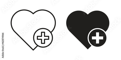 Heal icon. Sign design in outline and flat style for web