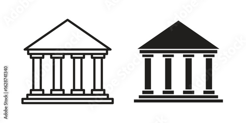 Government icon. Sign design in outline and flat style for web