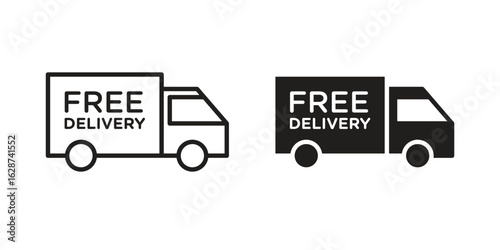 Free delivery icon. Sign design in outline and flat style for web