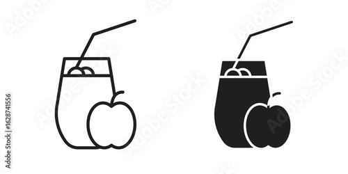 Fresh smoothie icon. Sign design in outline and flat style for web