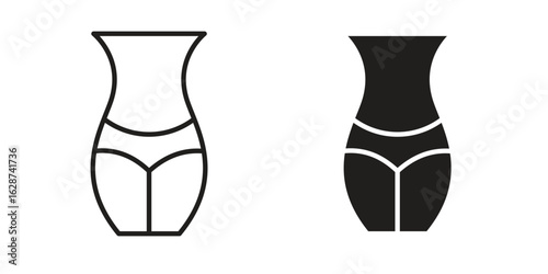 Female hips and waist icon. Sign design in outline and flat style for web