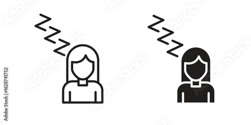 Fatigue icon. Sign design in outline and flat style for web