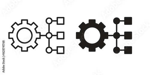 Factor icon. Sign design in outline and flat style for web