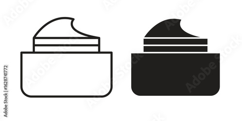 Facial cream icon. Sign design in outline and flat style for web