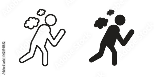 Drunk human icon. Sign design in outline and flat style for web