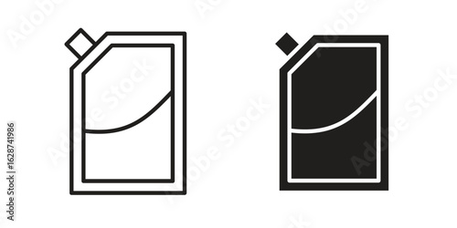 Doy pack pouch icon. Sign design in outline and flat style for web