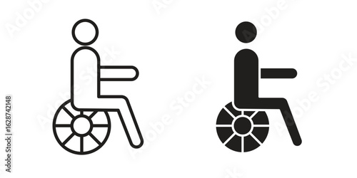 Disabled icon. Sign design in outline and flat style for web