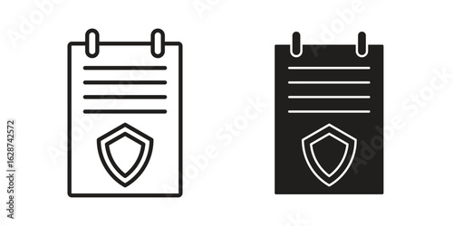 Contract coverage icon. Sign design in outline and flat style for web