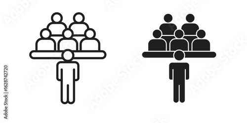 Committee icon. Sign design in outline and flat style for web