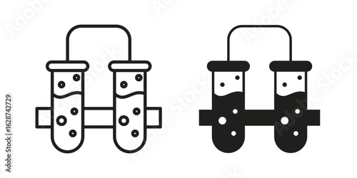Communicating vessels icon. Sign design in outline and flat style for web