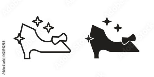 Cinderella shoe icon. Sign design in outline and flat style for web