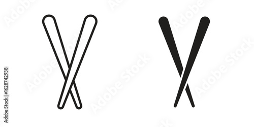 Chopsticks icon. Sign design in outline and flat style for web