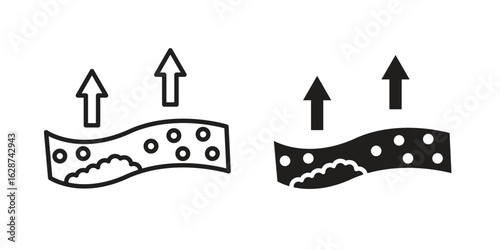 Cholesterol icon. Sign design in outline and flat style for web